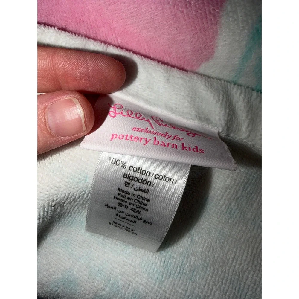 Lilly Pulitzer Pottery Barn Kids‎ Pink Lemonade Beach Towel Cotton Floral GW1